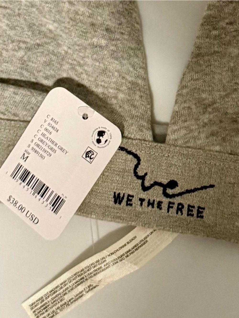 We The Free Grey Triangle Bralette